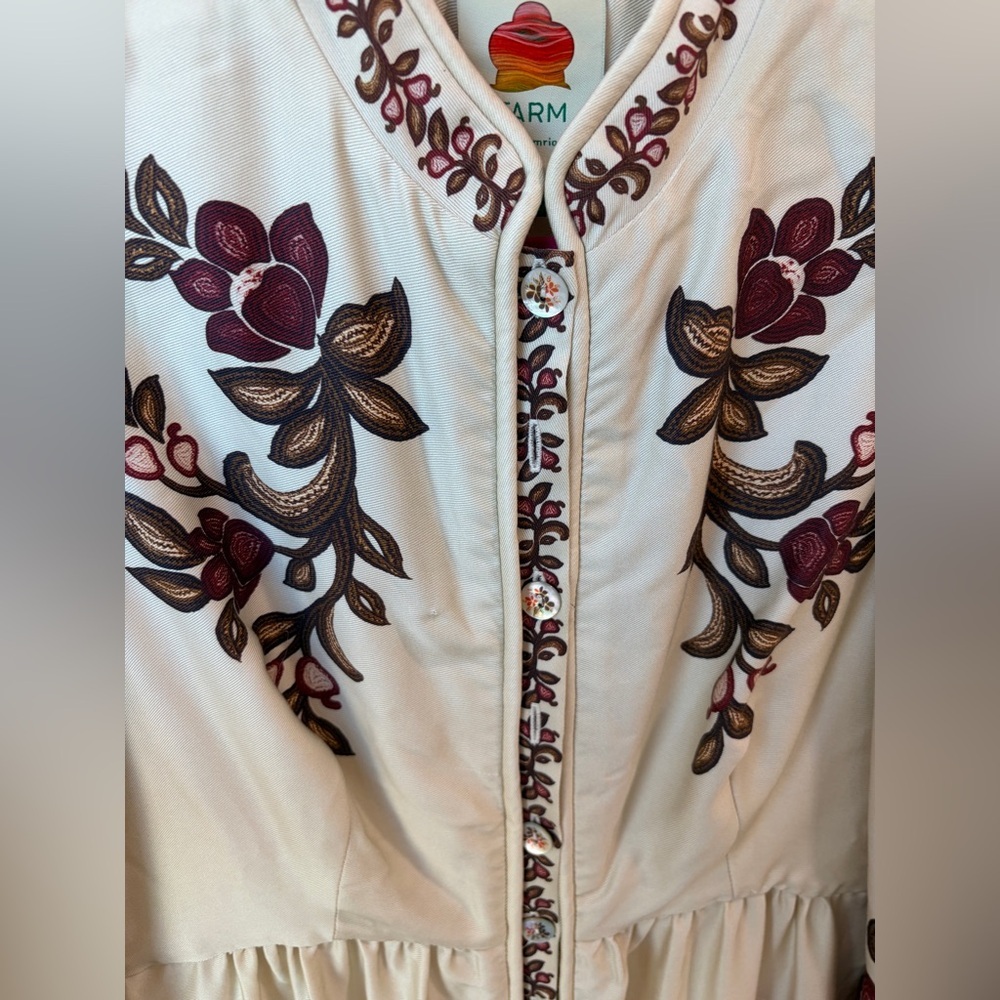 Farm Rio: Sand Renata Floral Long Sleeve
Midi Dress - Picture 15 of 16